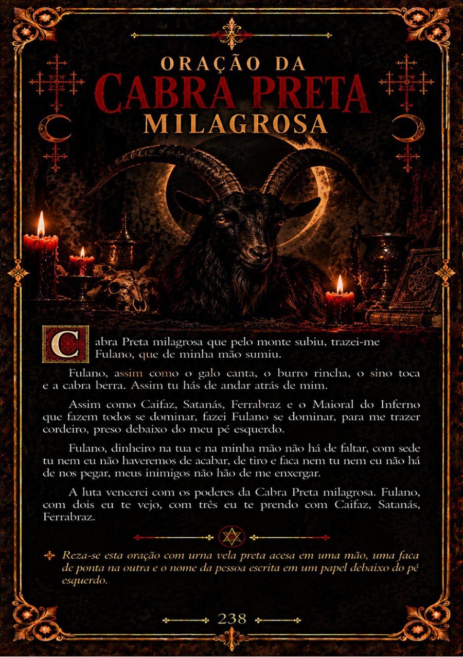 Oração da Cabra Preta Milagrosa, página final